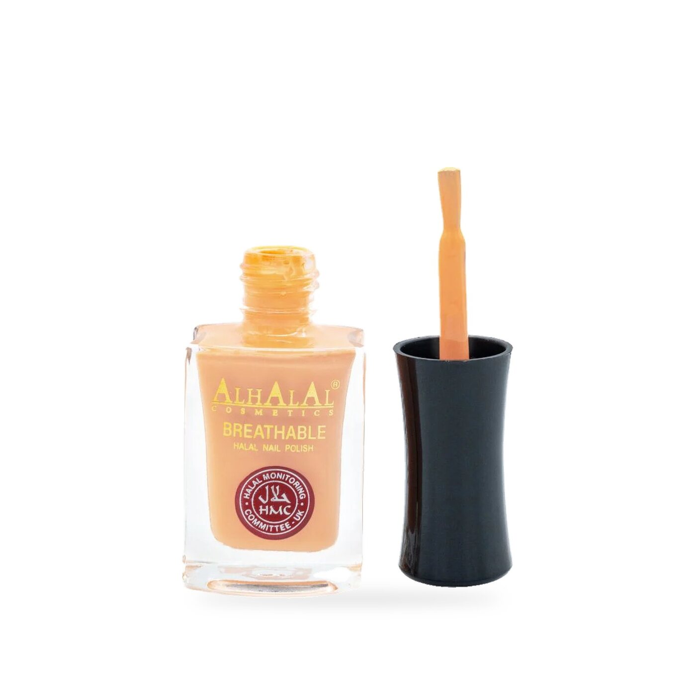 AL-164 RUBAB Halal Atmungsaktiver Nagellack Koralle, Produktfoto offen