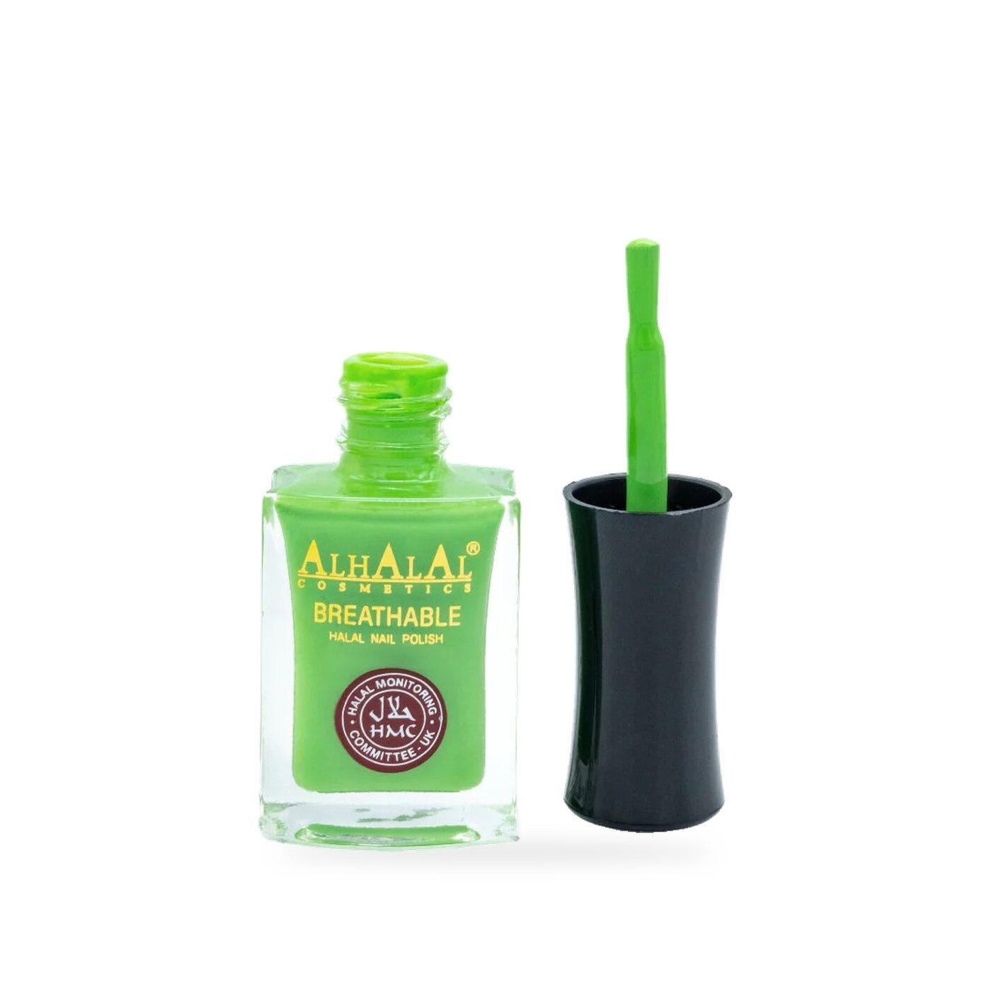 AL-165 MANIHA Halal Atmungsaktiver Nagellack Grün, Produktfoto offen