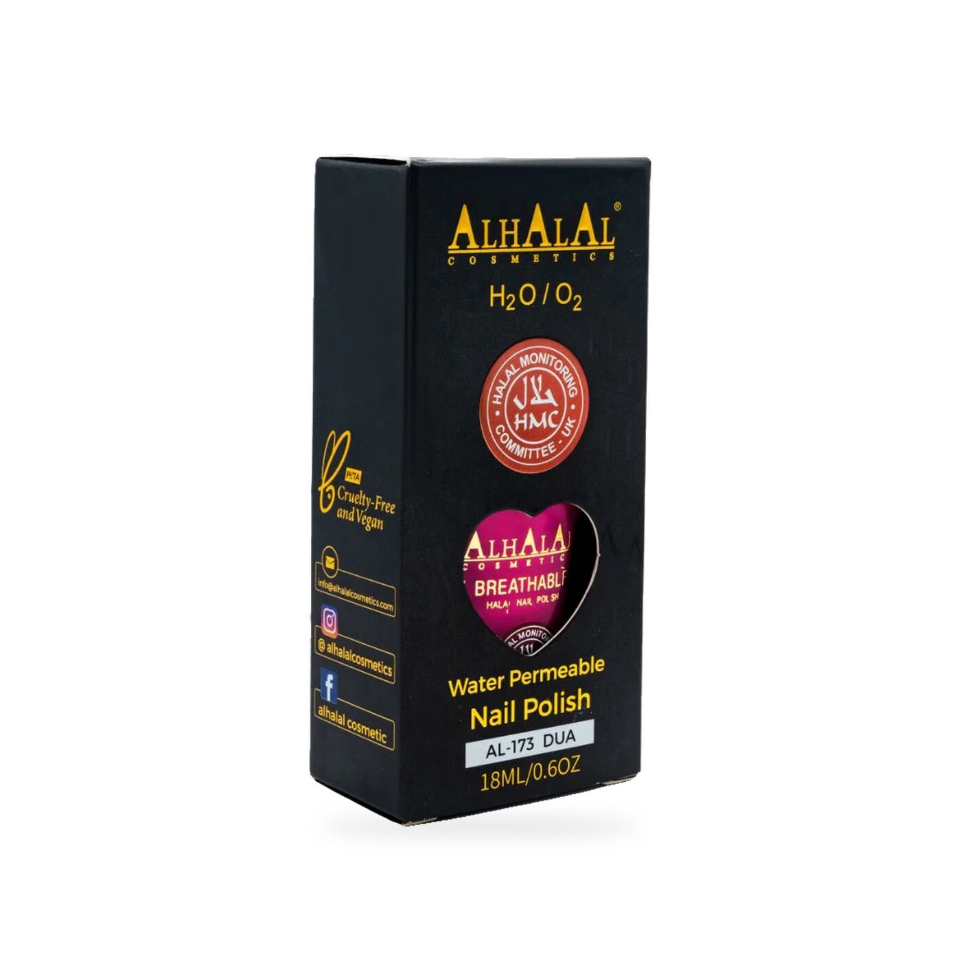 AL-173 MAHIRA Halal Atmungsaktiver Nagellack Pflaume, Produktfoto Box