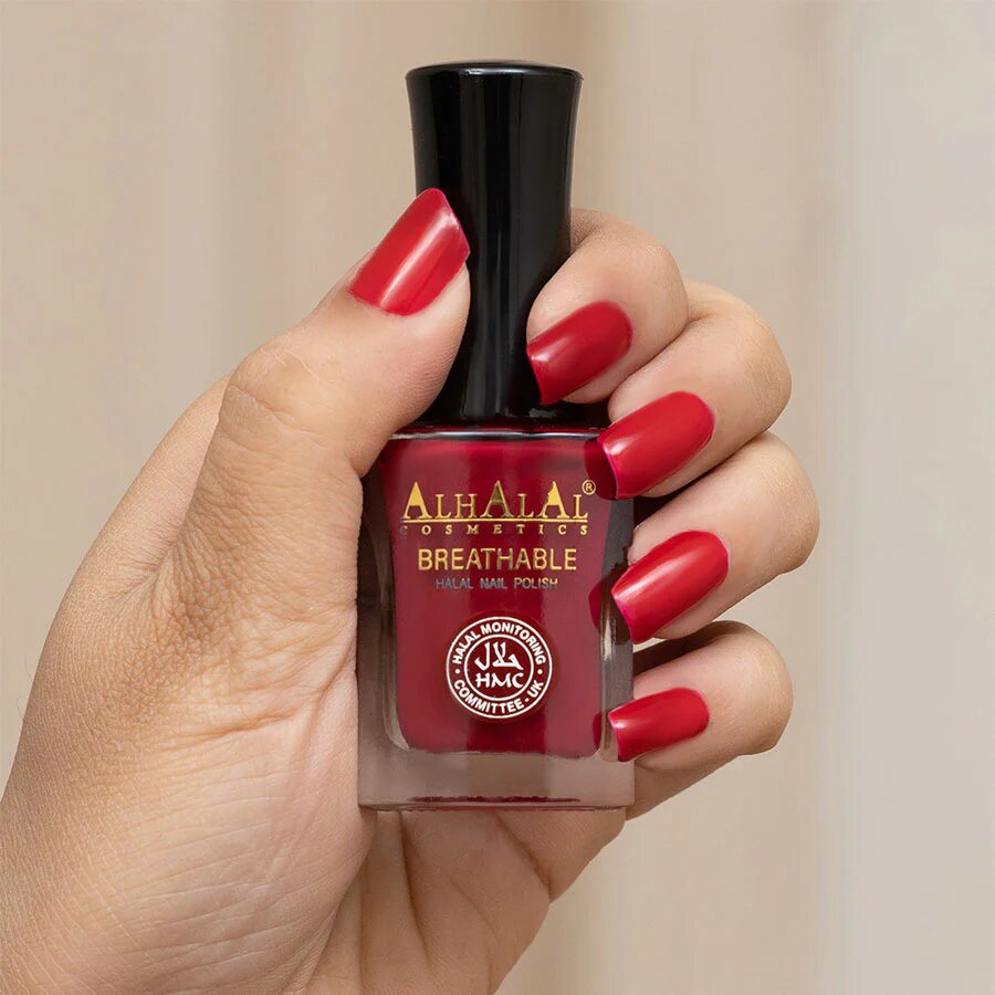 AL-176 AYEZA Halal Atmungsaktiver Nagellack Rot, Anwendung