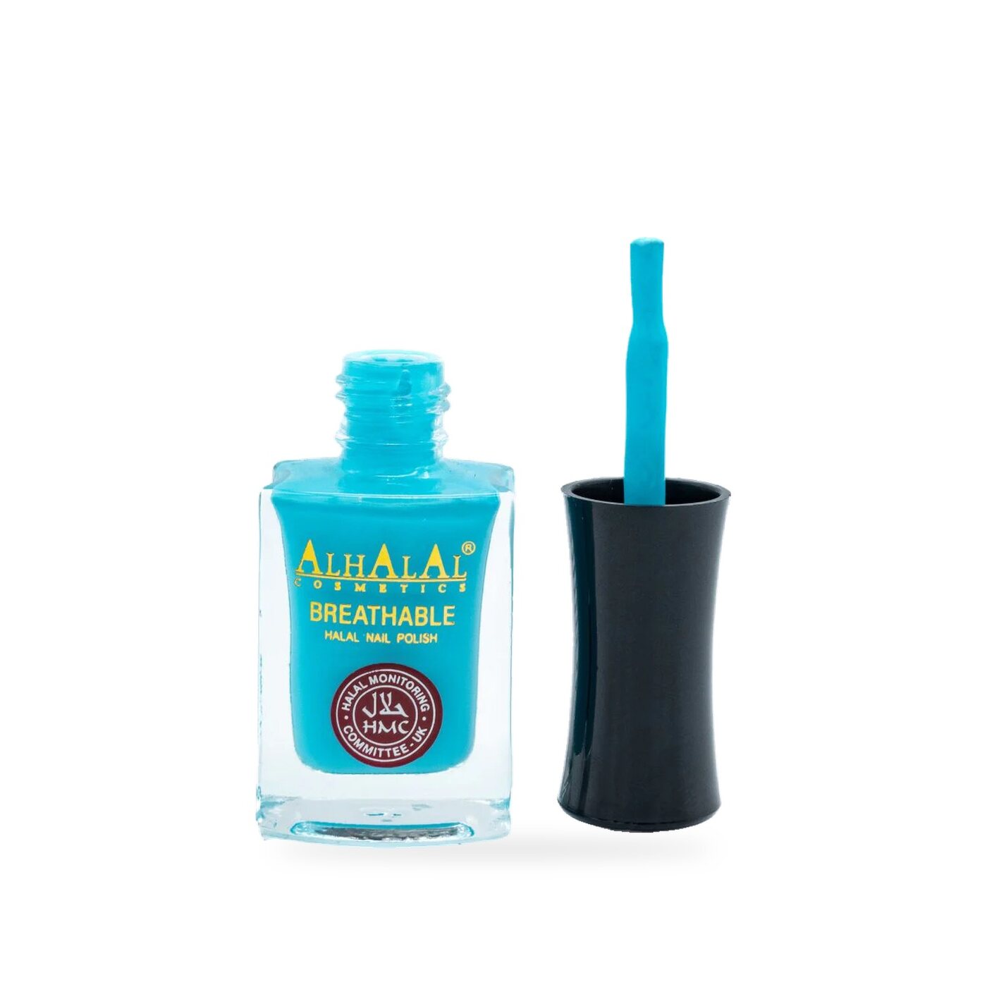 AL-178 MARIA Halal Atmungsaktiver Nagellack Blau, Produktfoto offen