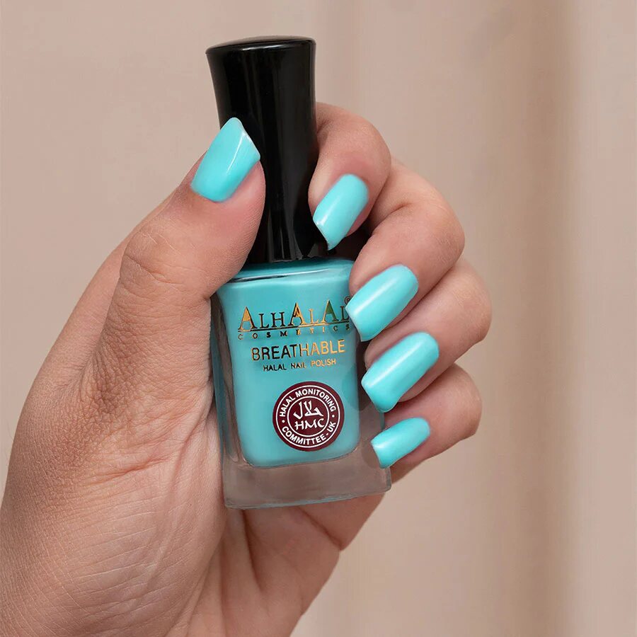 AL-178 MARIA Halal Atmungsaktiver Nagellack Blau, Anwendung