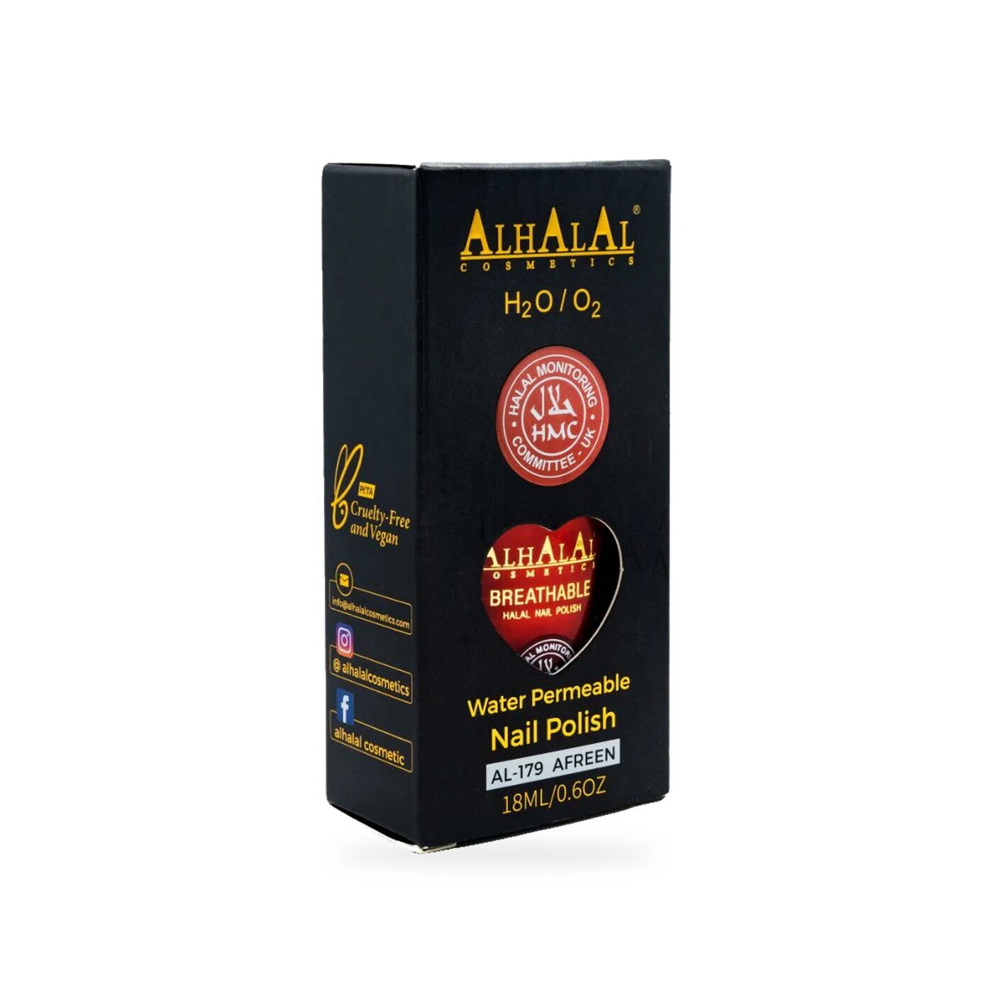 AL-179 AFREEN Halal Atmungsaktiver Nagellack Neon, Produktfoto Box