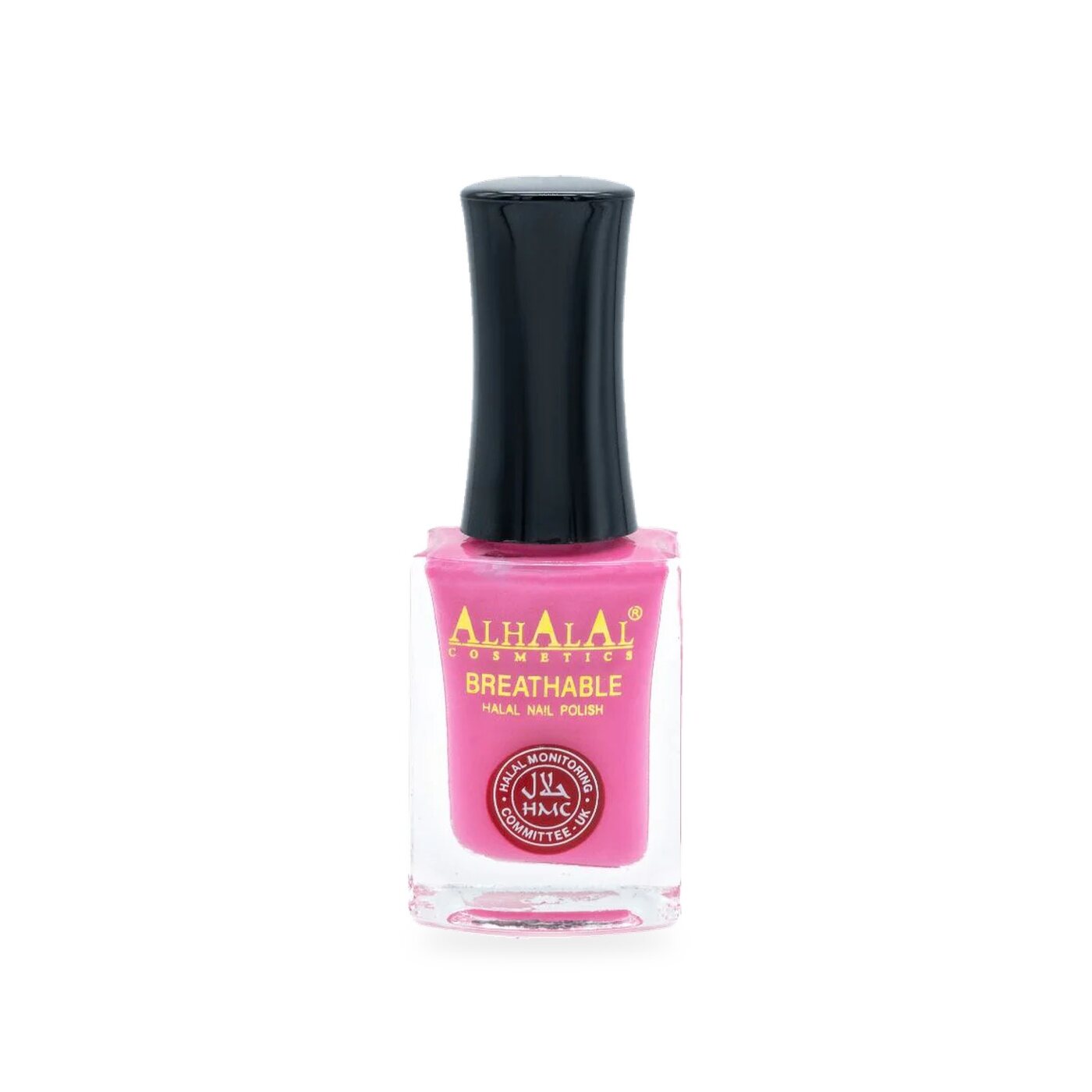 AL-180 HUDA Halal Atmungsaktiver Nagellack Pink alkoholfrei und vegan, Produktfoto Flasche