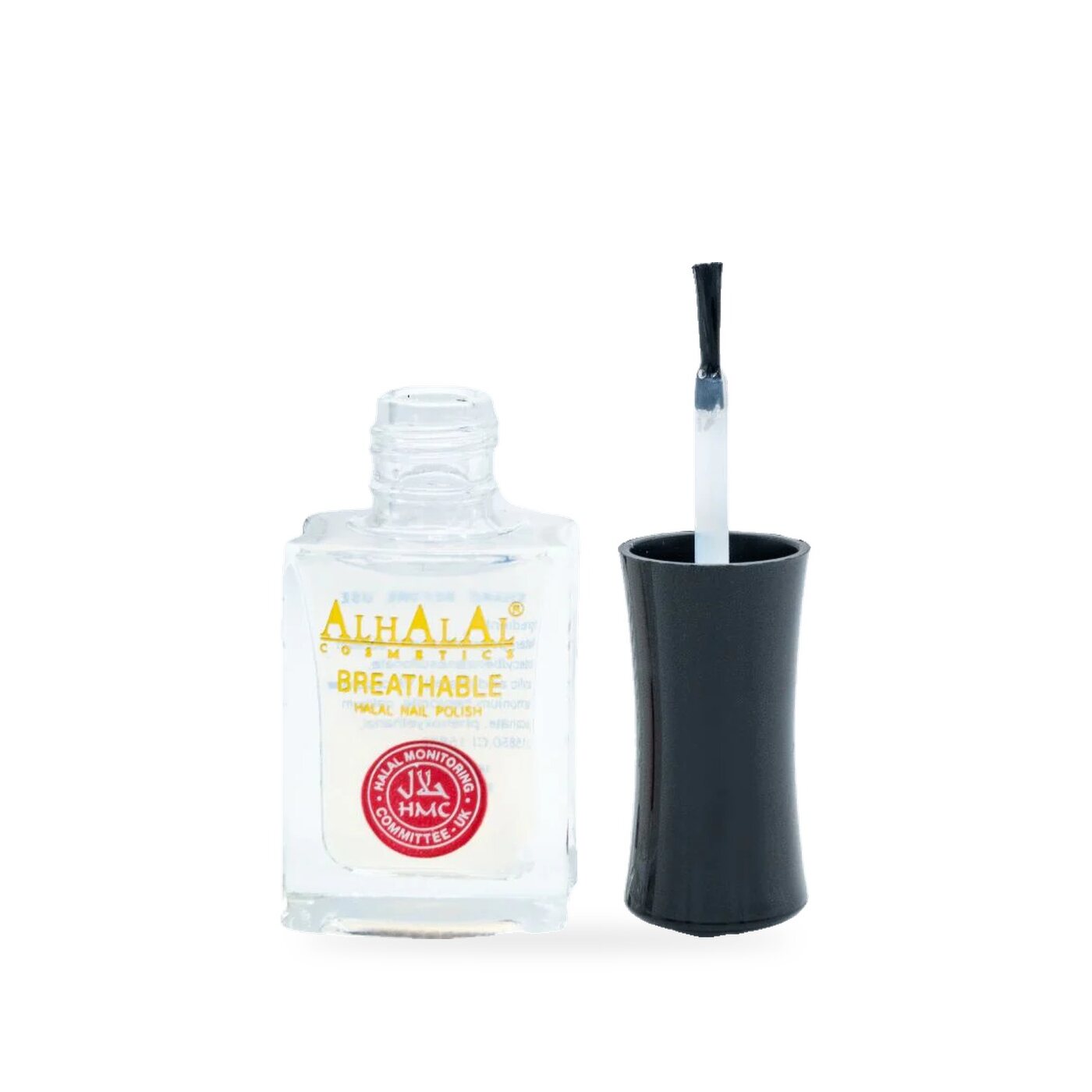 AL-181 FARWA Halal Atmungsaktiver Nagellack Klarlack, Produktfoto offen