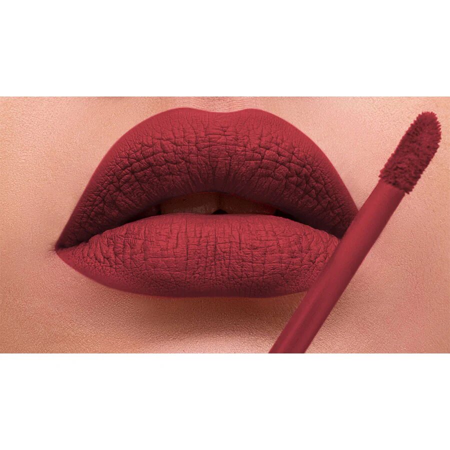 AL-56 SUNDAS Halal Lippenstift Brick Red flüssig, matt, vegan, alkoholfrei & HMC-zertifiziert, Anwendung