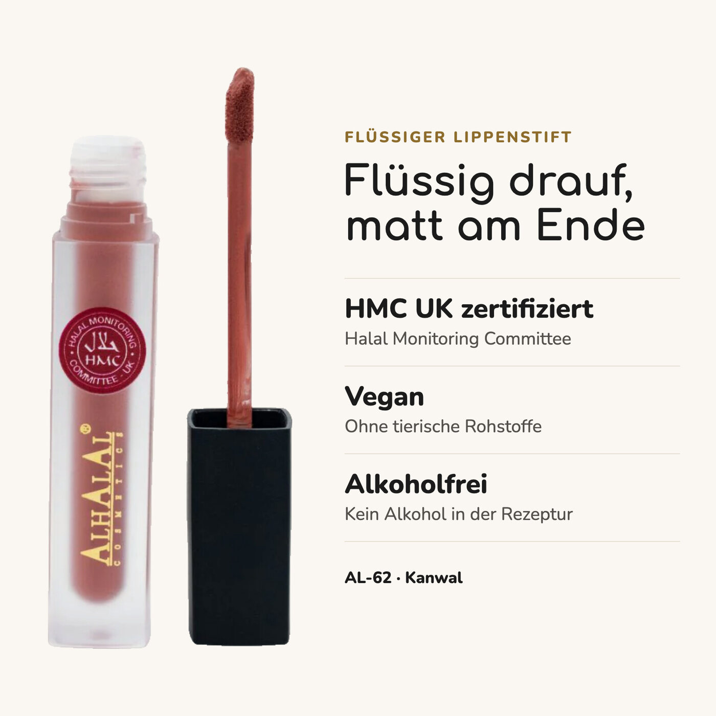 AL-62 KANWAL Lippenstift Nude, Vorteile auf einen Blick