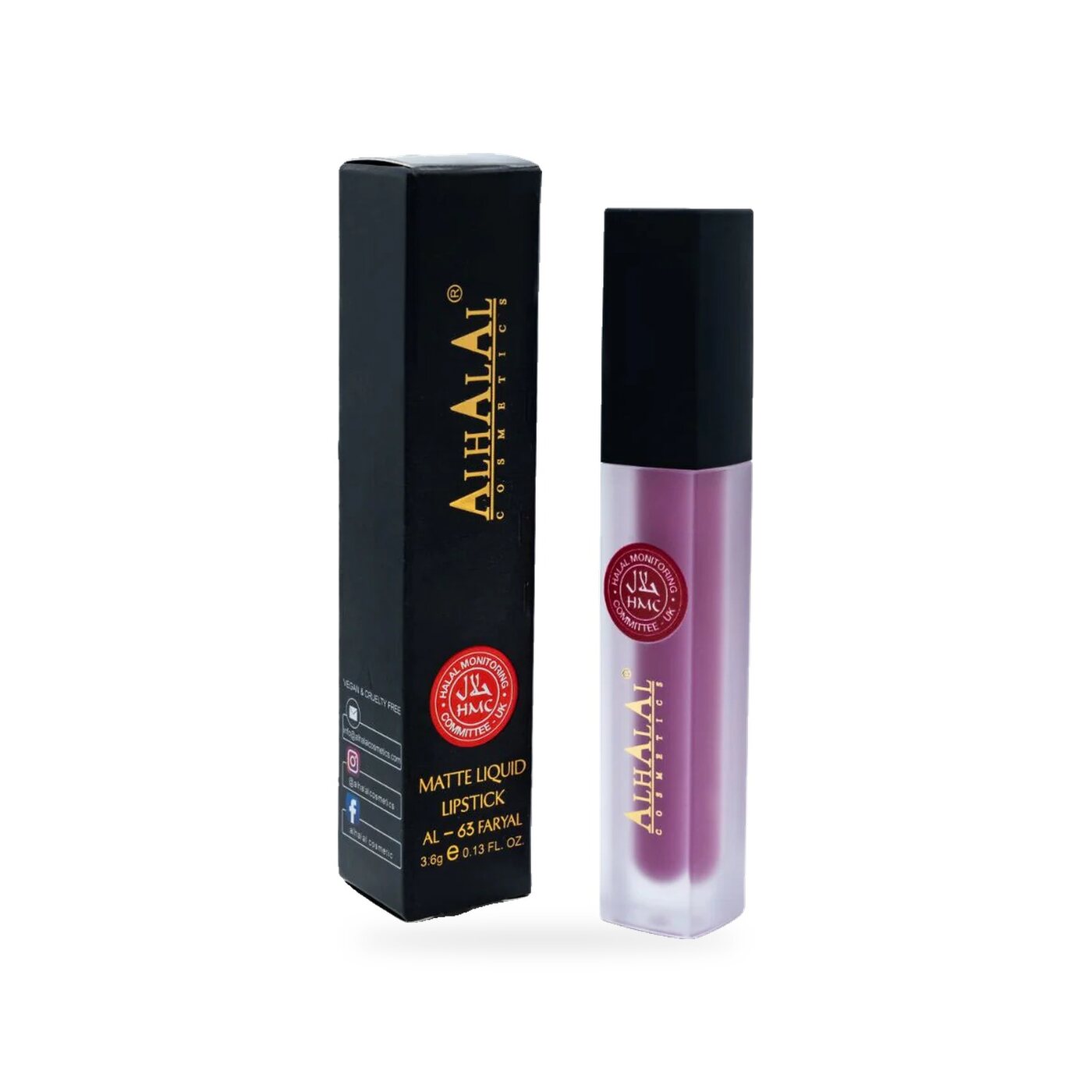 AL-63 FARYAL Lippenstift Rosé, Produktfoto mit Box
