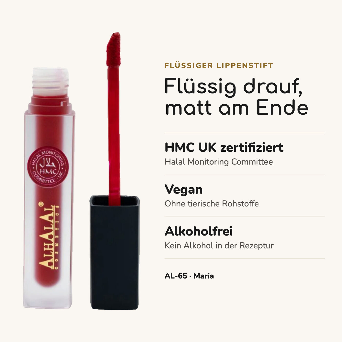 AL-65 MARIA Lippenstift Rot, Vorteile auf einen Blick