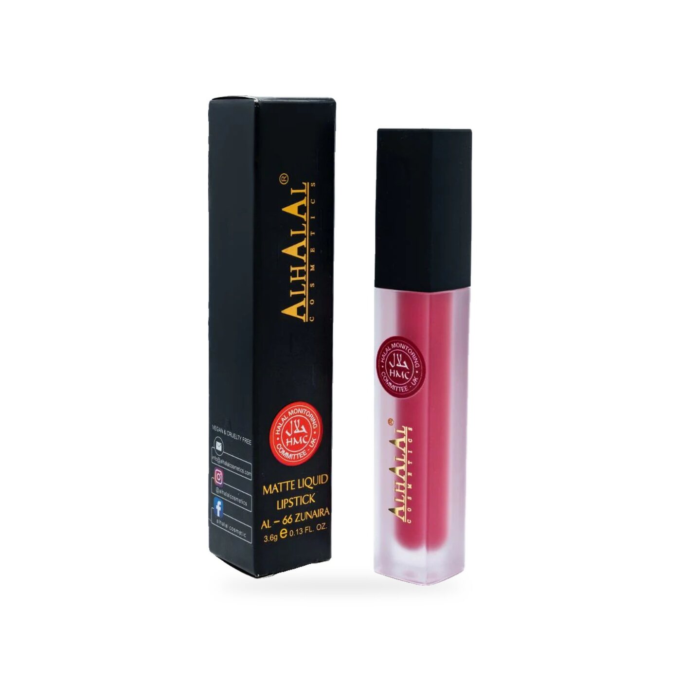 AL-66 ZUNAIRA Lippenstift Pink, Produktfoto mit Box