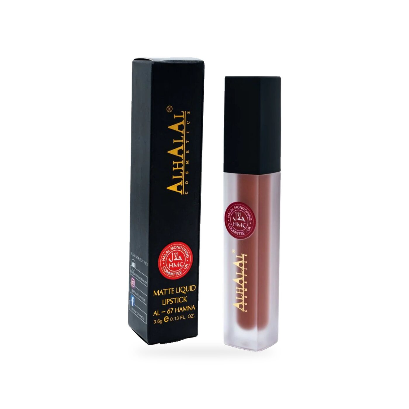 AL-67 HAMNA Lippenstift Nude, Produktfoto mit Box