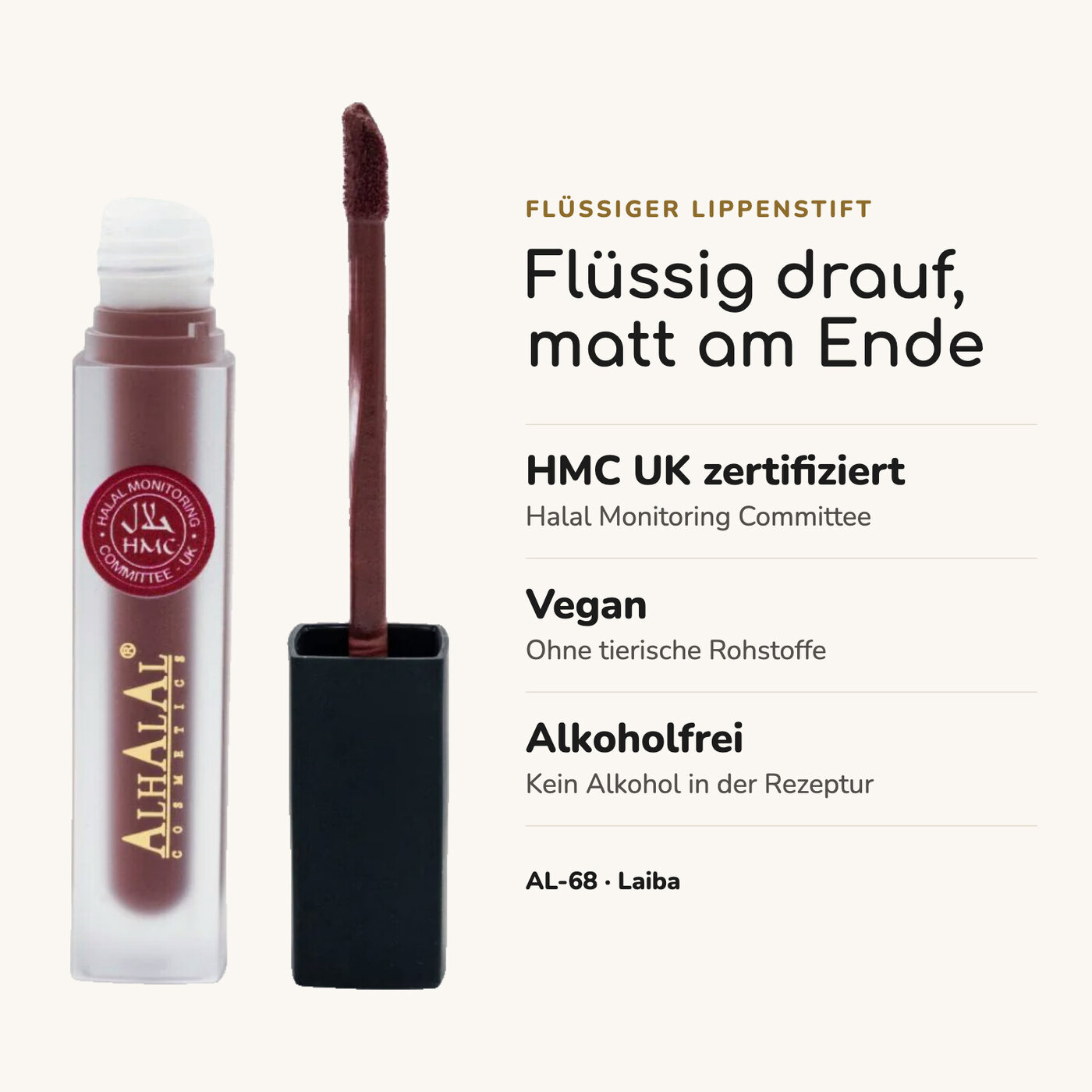 AL-68 LAIBA Lippenstift Braun, Vorteile auf einen Blick