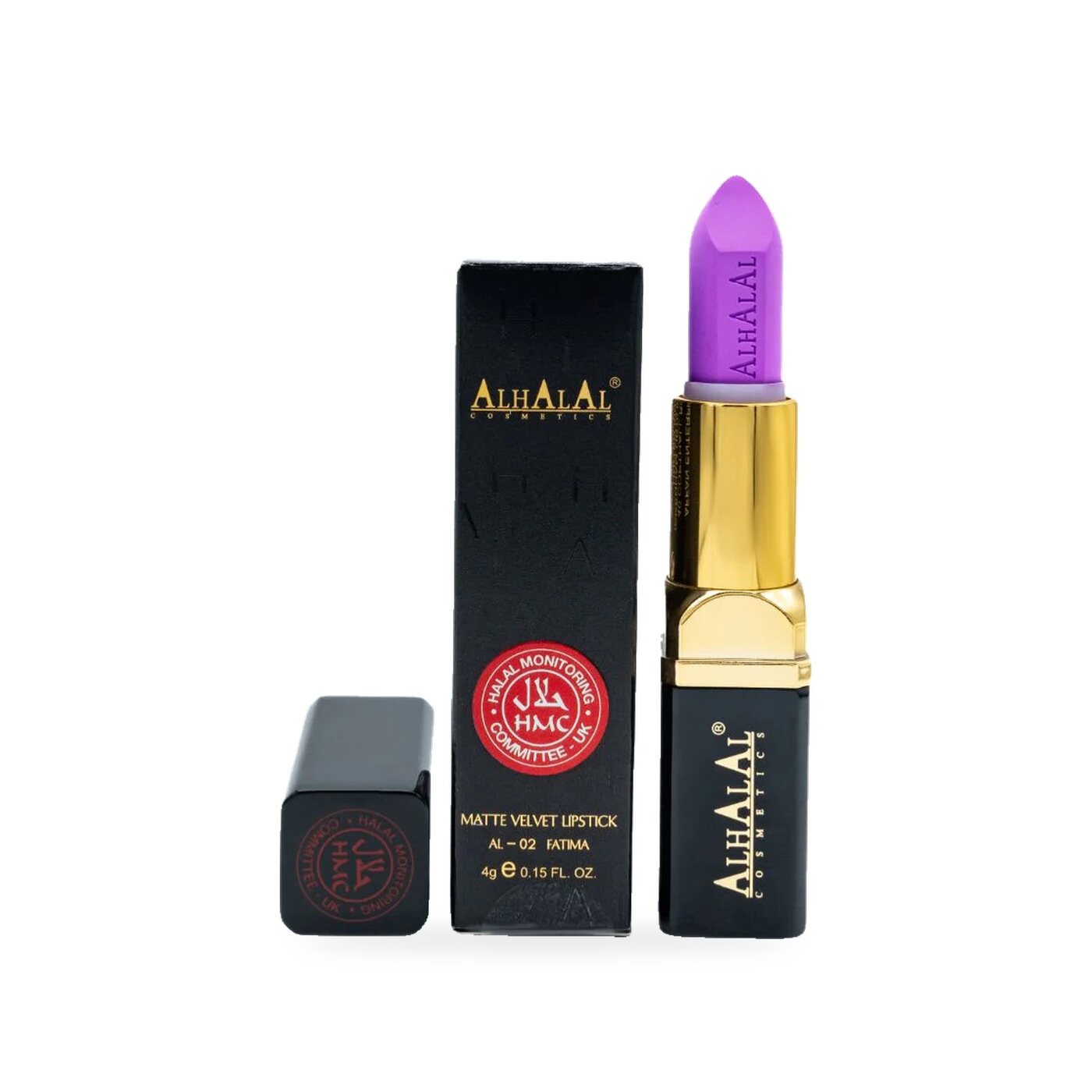 AL-02 FATIMA Halal Lippenstift Mauve, Produktfoto mit Box