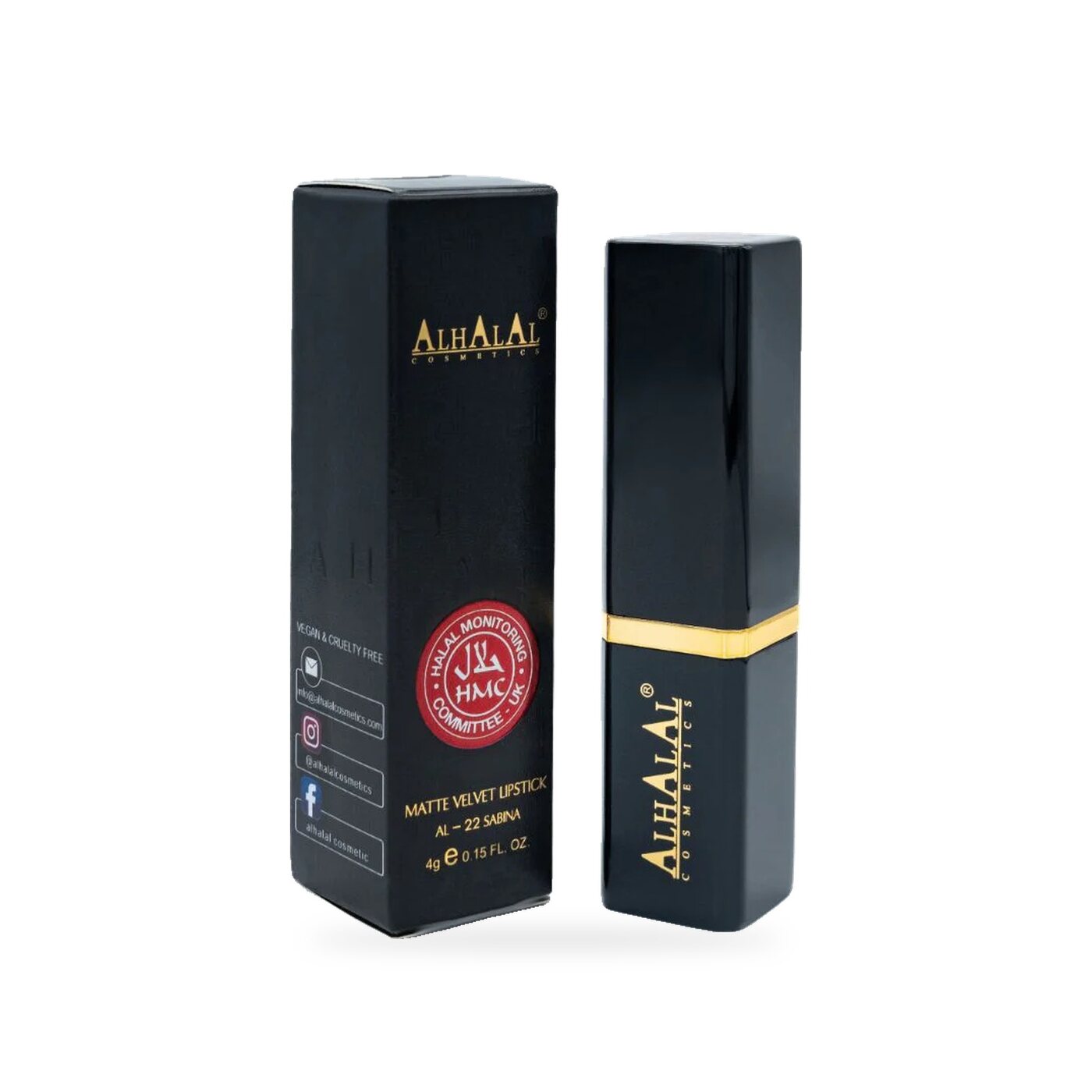 AL-22 SABINA Halal Lippenstift Rosé, Produktfoto Box