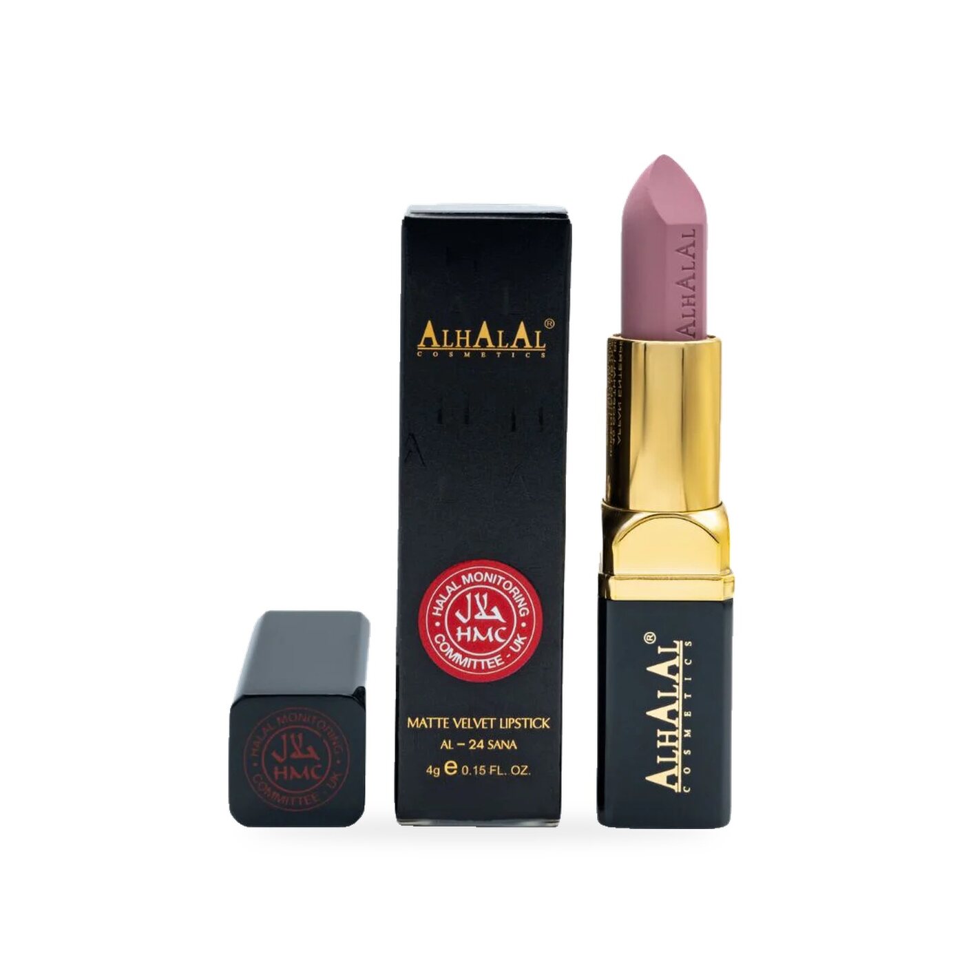 AL-24 SANA Halal Lippenstift ROSA, Produktfoto mit Box