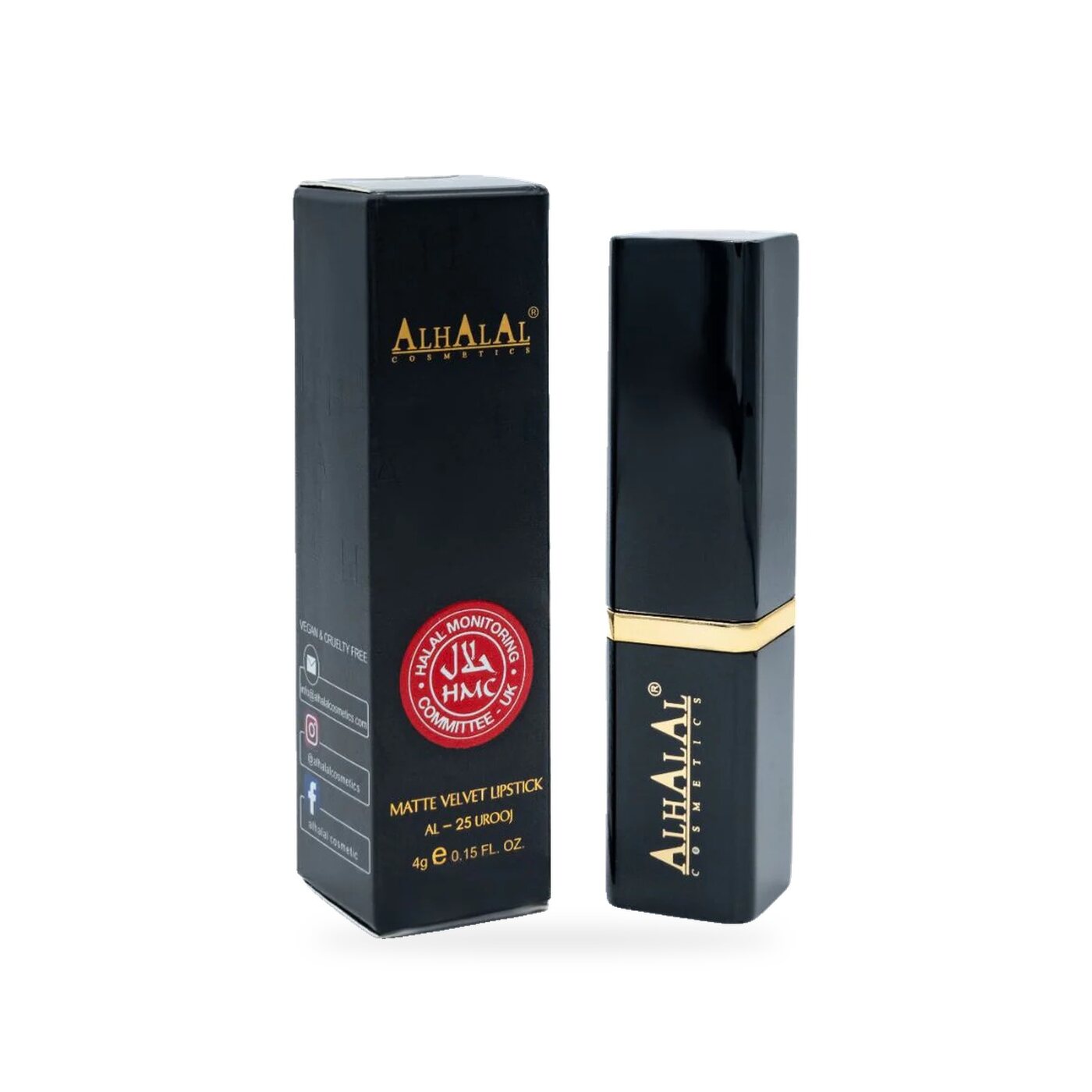 AL-25 UROOJ matt Lippenstift Baby Beige, Produktfoto Box